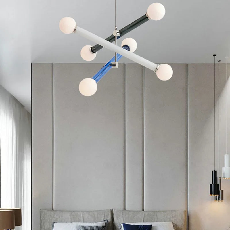Minimalist art deco chandelier pendant light - vue 4 sur 10