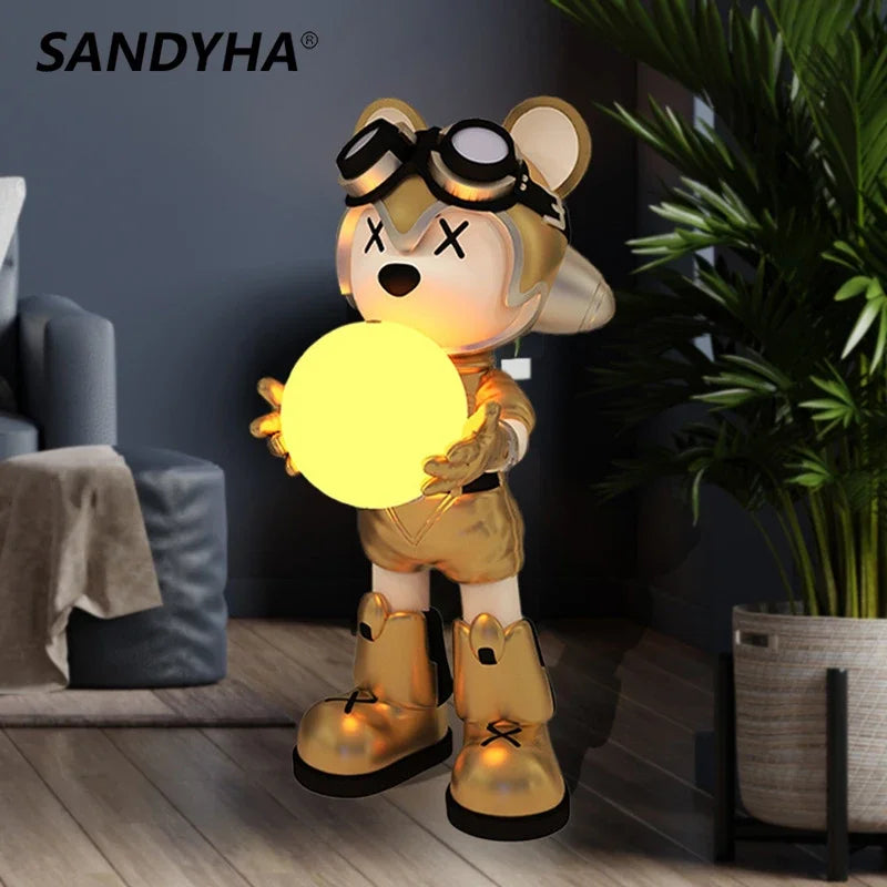 Decorative interstellar bear LED floor lamp for children