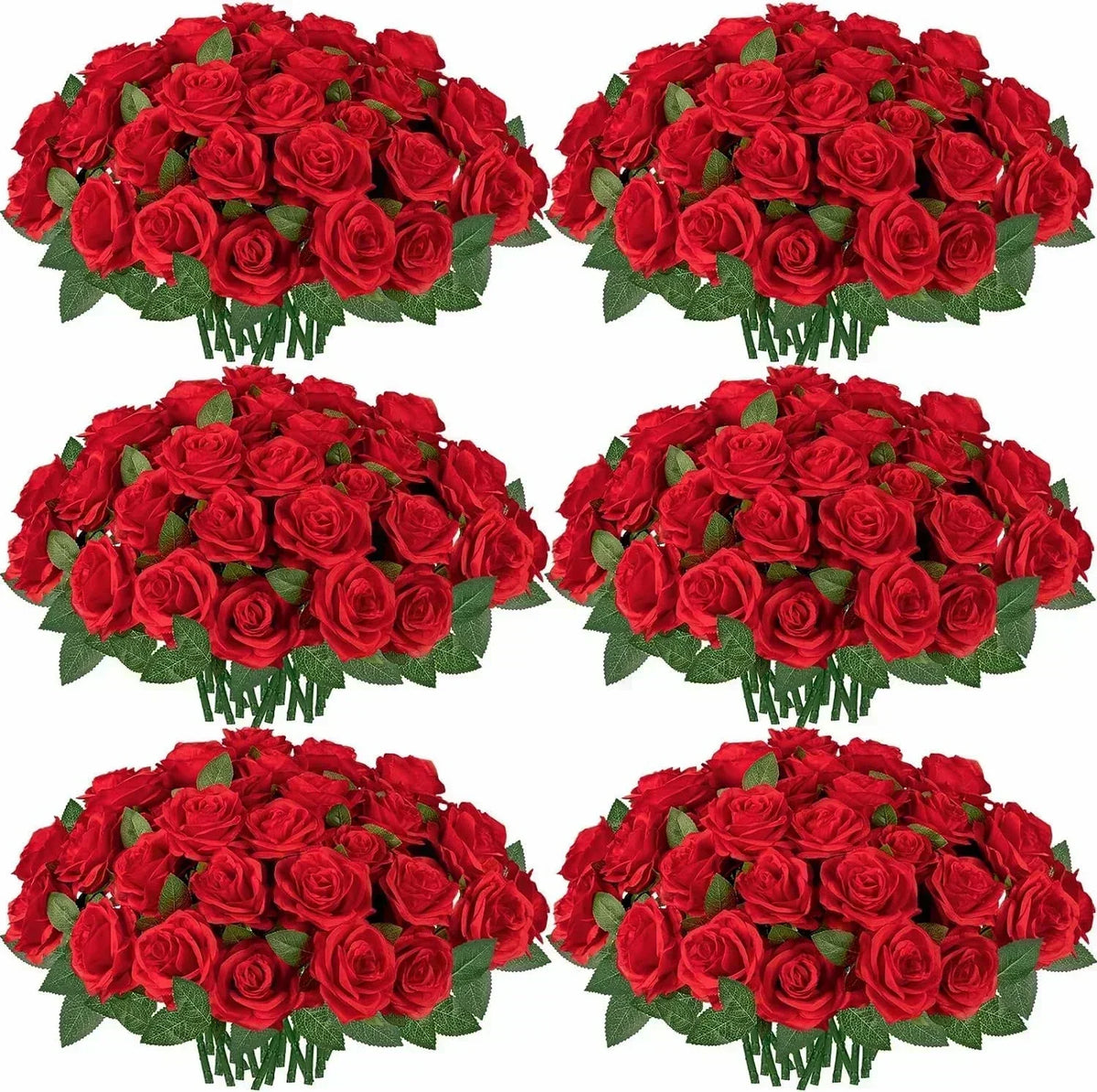 Set of 50 artificial silk roses for decoration and festive events - vue 14 sur 24