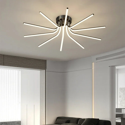 Modern LED ceiling light with remote control for interior decoration - vue 3 sur 12