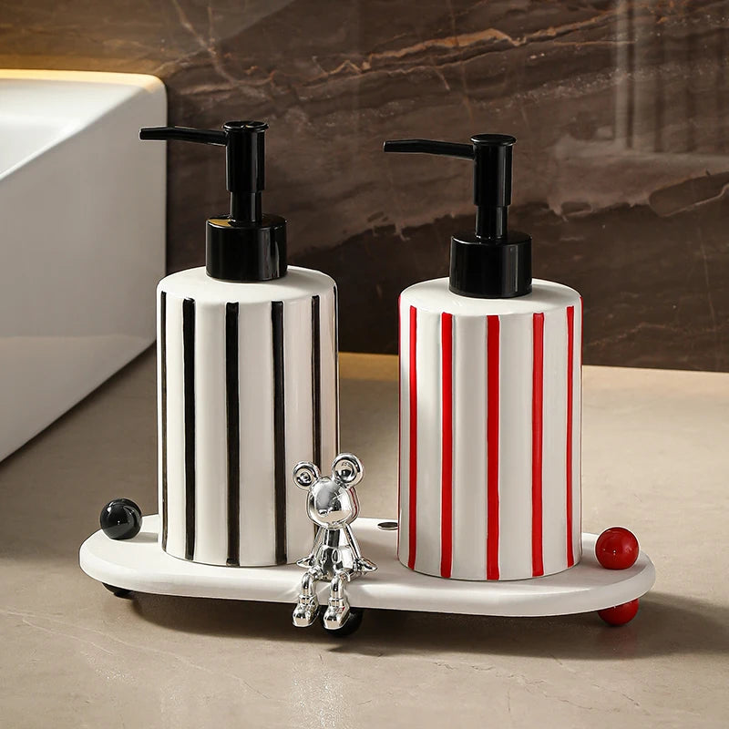 ceramic bottle for hand washing, shower gel and lotion