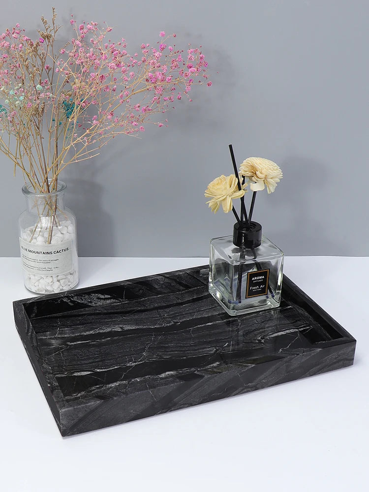 Luxury travertine and natural marble storage box