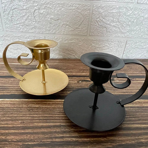 Elegant modern iron taper candle holder for weddings - vue 11 sur 11