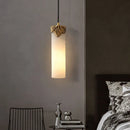 Natural marble and brass copper pendant light