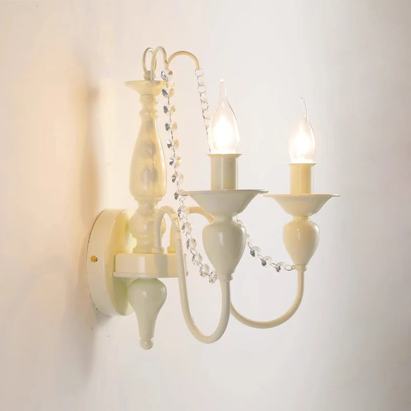 Retro crystal wall lamp rustic style for decoration