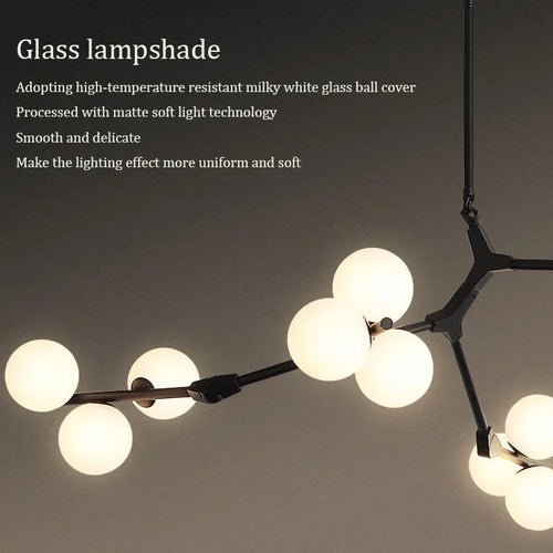 Modern glass chandelier for your interior decor - vue 5 sur 9