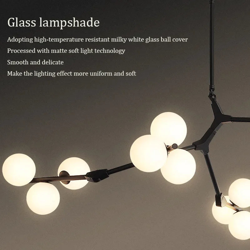 Modern glass chandelier for your interior decor - vue 5 sur 9