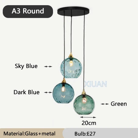 Colourful glass chandelier for restaurant - vue 26 sur 25