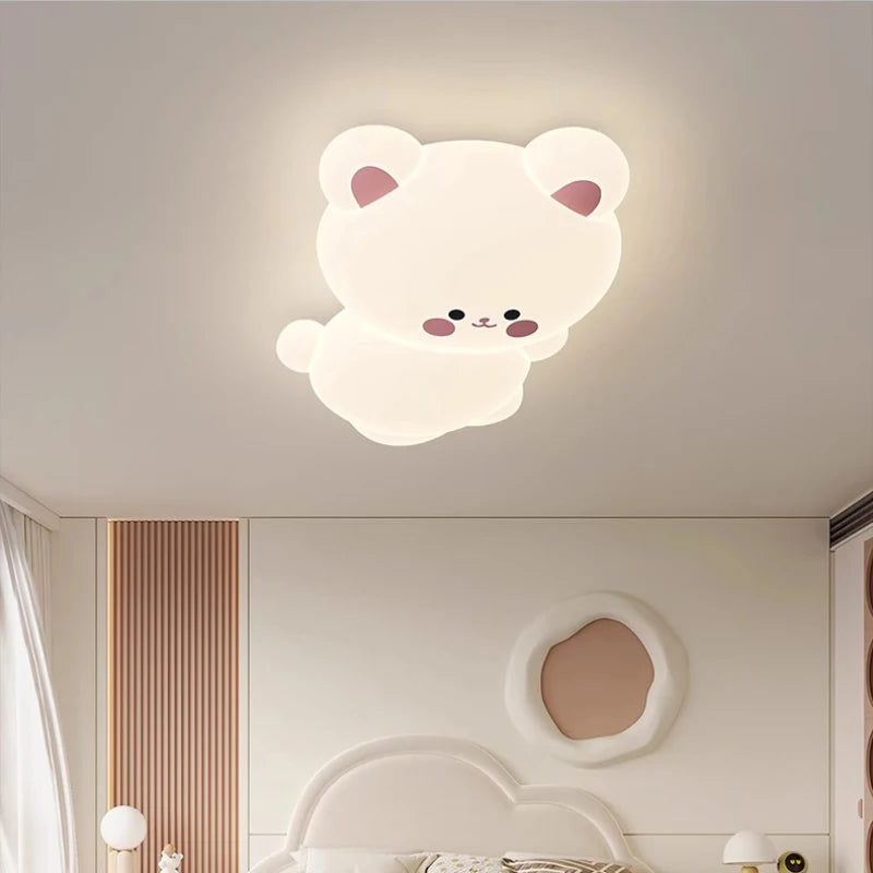 Cute bear and koala children's ceiling light for creative bedroom decor