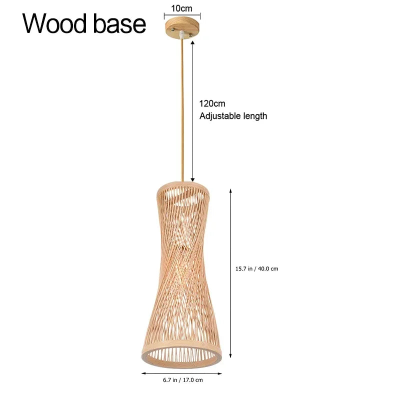 Japanese style woven bamboo and rattan chandelier for decoration