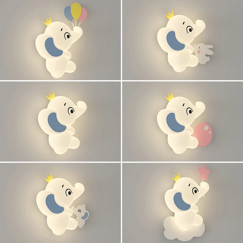Creative elephant-shaped wall light for indoor lighting