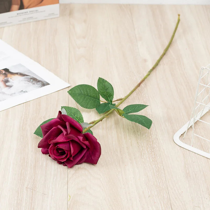 Realistic artificial rose branch for decoration and photography - vue 3 sur 11