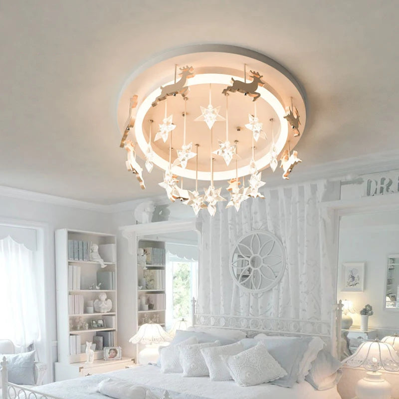 LED star ceiling light for children's bedroom, princess, boy, girl