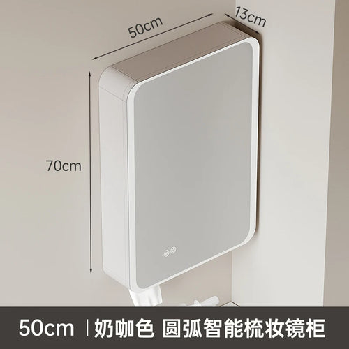 circular aluminum wardrobe with mirror, smart lighting and storage - vue 19 sur 32