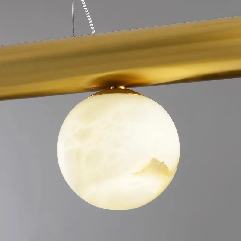 Long luxury postmodern real marble bar chandelier - vue 4 sur 10
