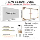Wooden wall frame for canvases and decorative paintings