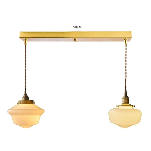 Milky white glass LED pendant light - vue 31 sur 30