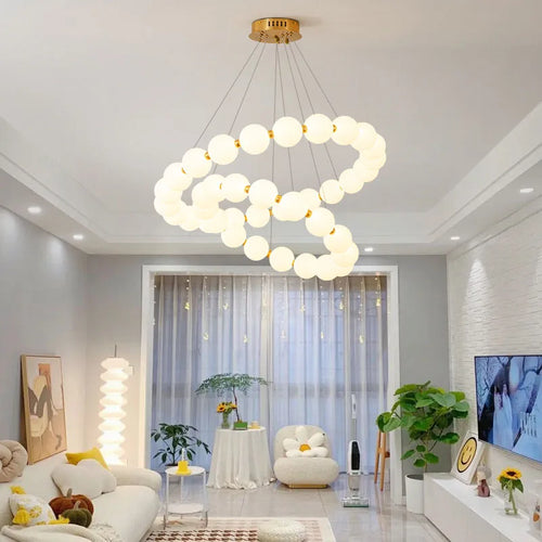 Nordic LED acrylic decorative pendant chandelier - vue 3 sur 19