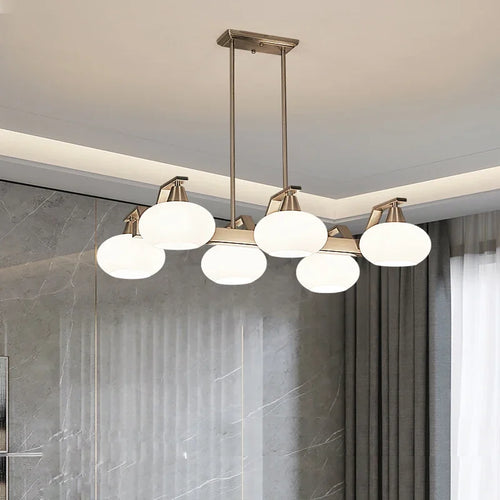 Modern metal chandelier with decorative LED lighting - vue 6 sur 12