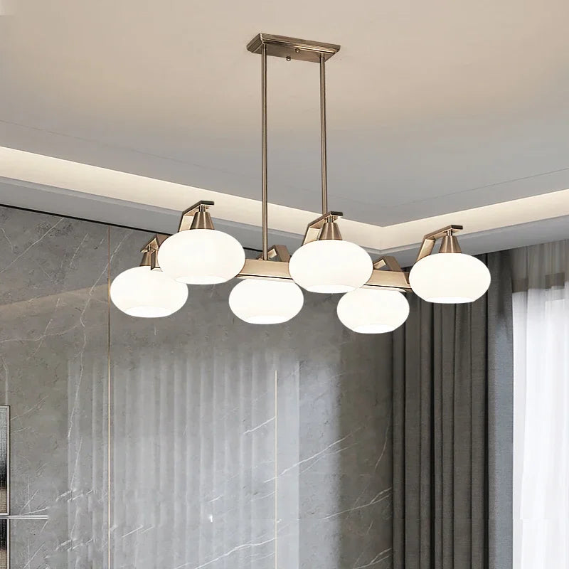 Modern metal chandelier with decorative LED lighting - vue 5 sur 12