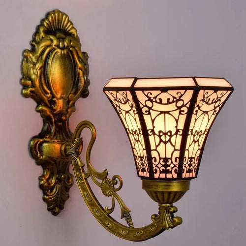 Tiffany retro mirror sunflower single head wall lamp - vue 2 sur 7