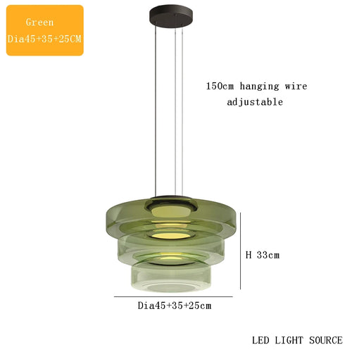Levels series glass pendant light for modern decor - vue 18 sur 24