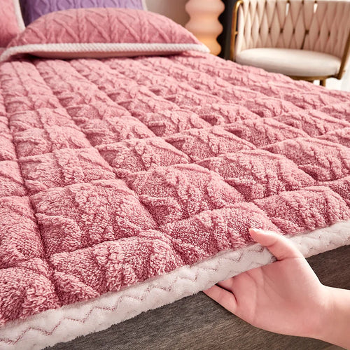 soft winter lambskin velvet mattress topper for students - vue 8 sur 12