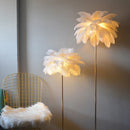 Romantic art deco feather floor lamp with 3 colour settings