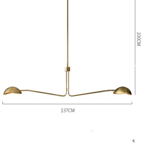 Retro copper chandelier with creative long arm industrial design - vue 15 sur 16