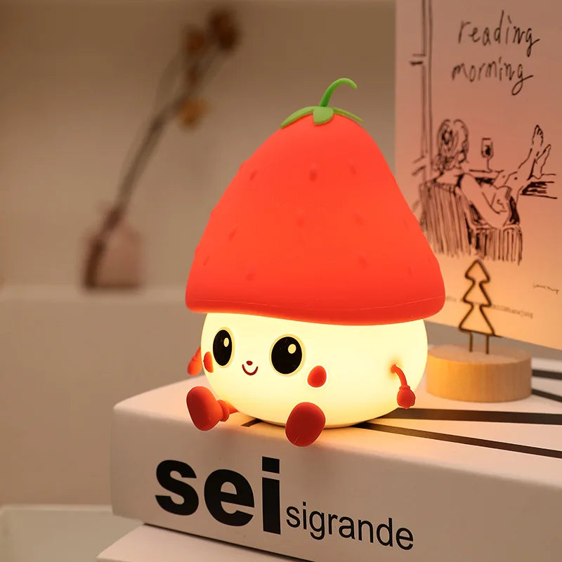 Silicone fruit-shaped LED night light