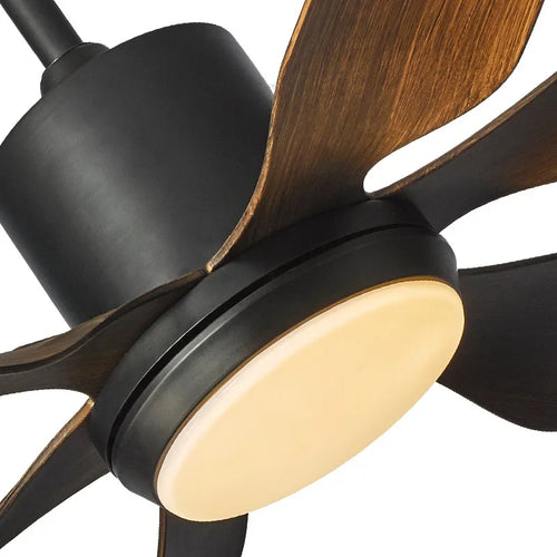 Retro industrial ceiling light with fan and remote LED lighting - vue 7 sur 6