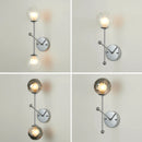 Up and down wall light with chrome metal and honeycomb glass