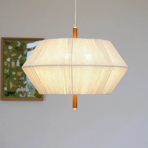 Nordic retro hemp rope and rattan LED pendant light - vue 3 sur 9