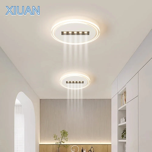 Simple ceiling light with white square spotlight and round cloud - vue 3 sur 12