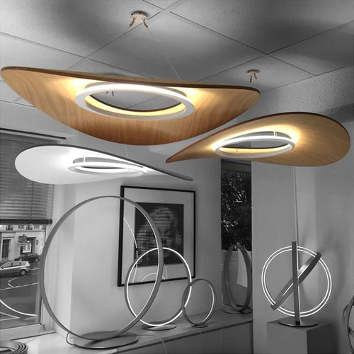 Modern minimalist Danish design wooden chandelier - vue 4 sur 8