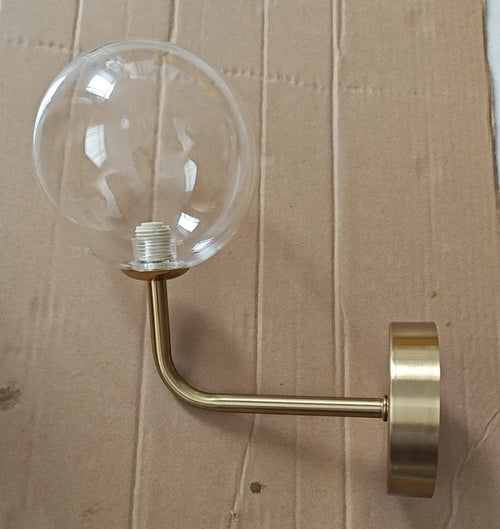 Nordic retro wall lamp with curved metal and glass globe - vue 10 sur 13