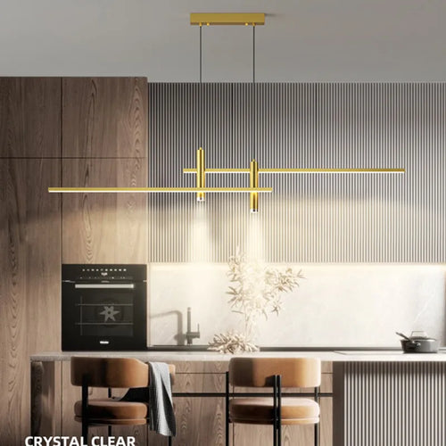 Modern LED chandelier for kitchen island and living room - vue 3 sur 10