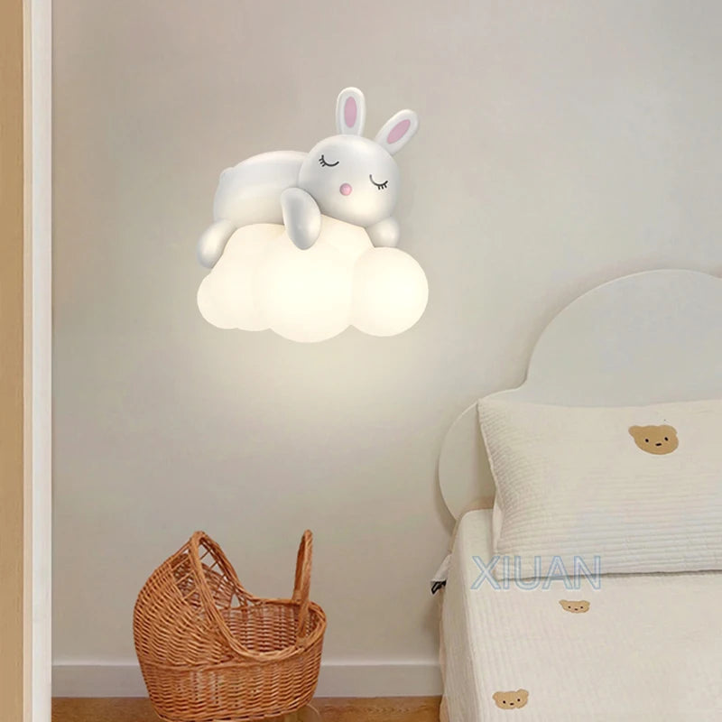Polar bear and bunny wall light for children's room - vue 3 sur 10