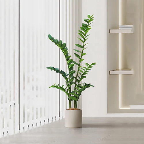 Artificial tropical money tree realistic decorative plastic plant - vue 5 sur 13