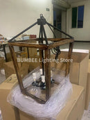 American retro iron birdcage chandelier modern industrial lighting