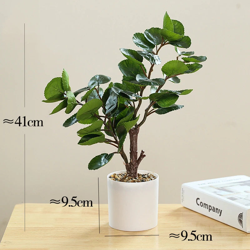 Artificial potted bamboo and monstera plant for home and office decor - vue 8 sur 14