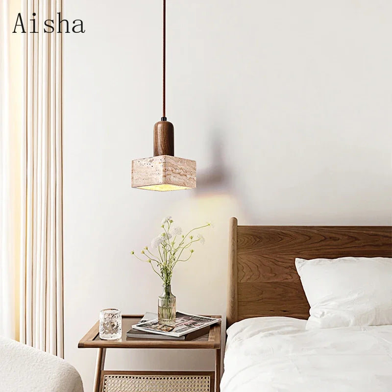 Natural stone pendant light Scandinavian style for interior decoration