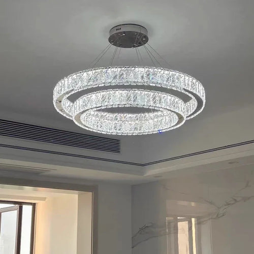 Modern crystal chandelier for elegant lighting - vue 6 sur 12