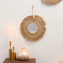 hand woven decorative round wall mirrors for home
