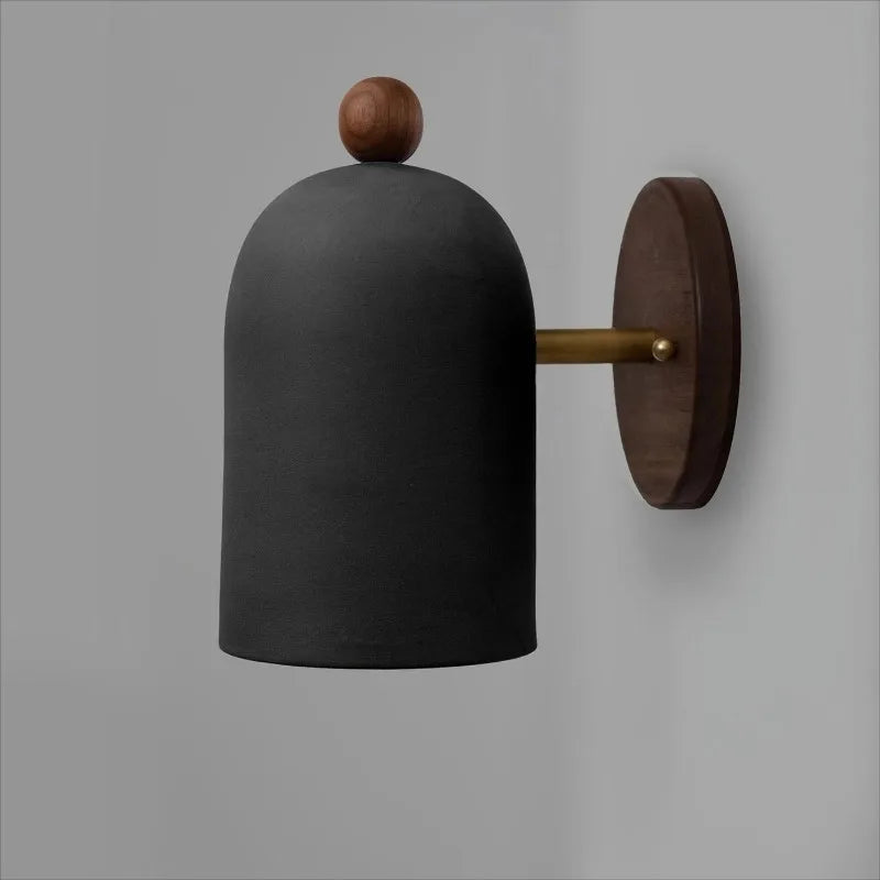 Nordic walnut wall light wabi sabi zen Japanese ambiance - vue 5 sur 10