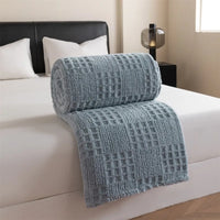 Soft jacquard waffle throw minimalist style for sofa