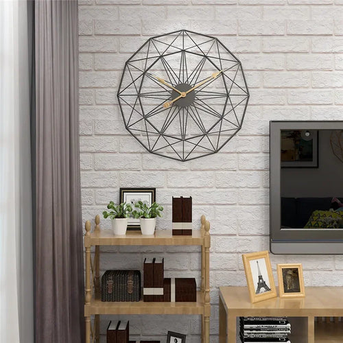 geometric industrial style wall clock for modern decoration - vue 3 sur 7