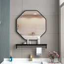 Irregular mirror with makeup storage holder