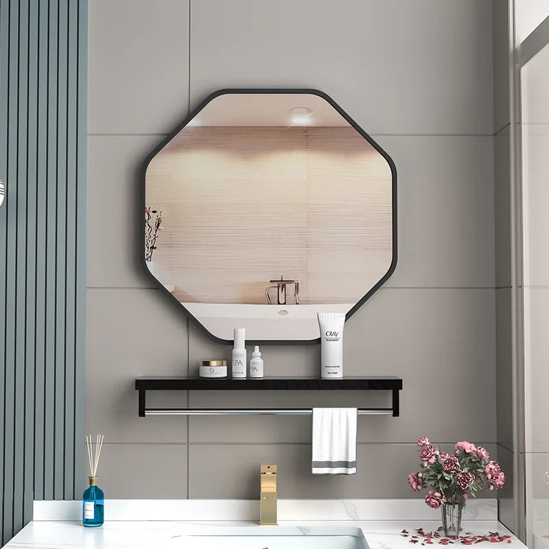 Irregular mirror with makeup storage holder - vue 6 sur 6