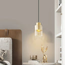 Modern clear glass chandelier with adjustable wire